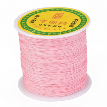 Sznurek Nylonowy, Pleciony, do Tworzenia Biżuterii, Różowy, 0.8mm, około 80m/szpula (13WB27482)