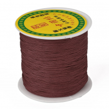 Sznurek Nylonowy Pleciony, do Bransoletek Makramy i Biżuterii, Ciemnoczerwony, 0.8mm, ok. 90m/szpula, (13WB27490)