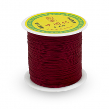 Sznurek Nylonowy, Pleciony, do Tworzenia Biżuterii, Ciemnoczerwony, 0.5mm, około 135m/szpula (13WB27491)