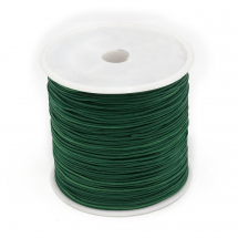 Шнур Нейлоновий Плетений для Макраме та Біжутерії, Темно-Зелений, 0.8мм, близько 90м/котушка, (13WB27497)