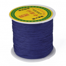 Шнур Нейлоновий Плетений для Макрамі та Біжутерії, Темно-Синій, 0.5мм, близько 135м/котушка, (13WB27499)