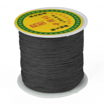 Sznurek Nylonowy, Pleciony, do Tworzenia Biżuterii, Czarny, 0.5mm, około 135m/szpula (13WB27511)