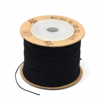 Sznurek Nylonowy do Makramy i Biżuterii, Czarny, 0.6mm, 100m/szpula (13WB27537)