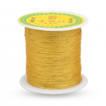Sznurek Nylonowy z Metaliczną Nicią, Złota, 0.3mm, 170m/szpula (13WB27562)