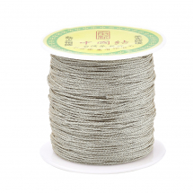 Sznurek Nylonowy z Metaliczną Nicią, Srebrny, 0.3mm, około 170m/szpula (13WB27564)