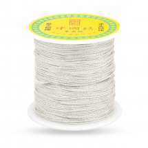 Sznurek Nylonowy z Metaliczną Nicią, Srebrny, 1mm, 40m/szpula (13WB27566)