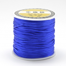 Sznurek Nylonowy do Robienia Bransoletek i Biżuterii, Satynowy, Niebieski, 1mm, 70m/szpula (13WB27581)
