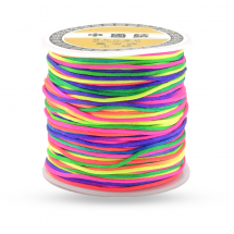 Sznurek Nylonowy do Robienia Bransoletek i Biżuterii, Satynowy, Wielokolorowy, 1mm, około 70m/szpula (13WB27590)