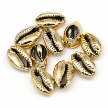 Muszle Morskie Kauri, Galwanizowane, Bez Otworu, 15-18x10-12x6-7mm, 10szt (13WB27764)