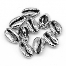 Морські Ракушки Каурі, УФ-покриття, без Отвору, Колір: Білий Дим, Розмір 13-16х8-11х5-6мм, (13WB27775)