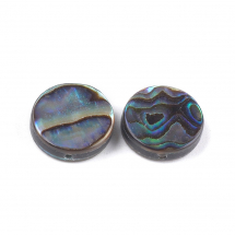 Koraliki z Masy Perłowej Abalone/Paua Płaskie Okrągłe Niepomalowane 12x3-4mm Otwór 1.2mm 2szt (13WB27779)