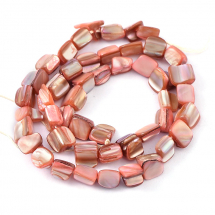 Koraliki z Muszel Rzecznych, Gorący Róż, 8-17.5x5-8x5mm, 40szt/40cm/sznur (13WB27794)