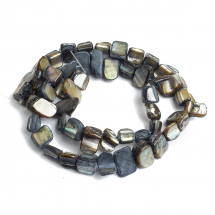 Намистини з Річкових Ракушок, Сірі, 8-17.5x5-8x5мм, Отвір 1мм, близько 38шт/38см/нитка, (13WB27796)