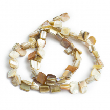 Koraliki z Muszli Rzeczne, Białe, 8-17.5x5-8x5mm, Otwór 1mm, około 40szt/40cm/nić, (13WB27797)