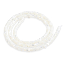 Koraliki Muszli Kolumna, Biały, 3.5-4x2-2.5mm, Otwór 0.8mm, 175szt/40cm/sznur (13WB27807)