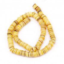 Koraliki Rzeczna Muszla Płaskie Okrągłe Kolor: Złoty 8-8.5x1-3mm Otwór 1mm 182szt/39 cm/nić (13WB27817)