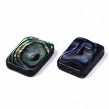 Koraliki z Masy Perłowej Abalone/Paua Prostokątne Niepomalowane 16.5x12-13x3.5mm Otwór 1mm 2szt (13WB27825)