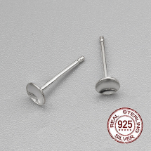 Srebro 925 Bazy do Puset, do Kolczyków, pod Kaboszon, 11x4mm, 2szt (13WB27887)