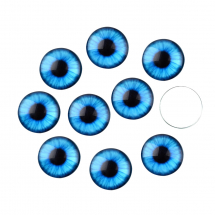 Oczy Kaboszony Szklane, do DIY, Kolor: Niebieski, 14x4mm, 10szt (13WB27912)
