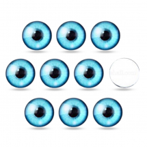Oczy Kaboszony, Szklane, Ciemnoniebieski, 10x3.5mm, 10 szt (13WB27919)