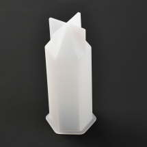 Forma do Świec Silikonowa Sześciokąt Biały 59x65x148mm 1szt (13WB27943)