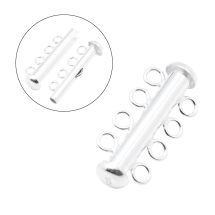 Srebro 925, Zapięcie Suwak na 4 nitki do Rękodzieła i Biżuterii, 25x11x6mm, 1szt (13WB28024)