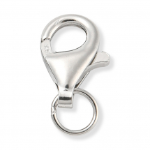 Srebro 925 Zapięcie Karabińczyk-Lobster, z Kółkiem, Rodowane, 13mm, Karabińczyk 11x6x2.8mm, 1szt (13WB28029)