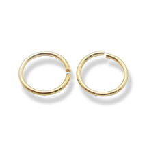 Srebro 925 Kółeczka Ogniwka Pojedyncze Otwarte, Pozłacane 18K, 7x0.7mm, 2szt (13WB28048)