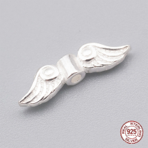 Srebro 925 Koraliki Skrzydełka, 4x14x2.5mm, Otwór 1mm, 1szt (13WB28063)
