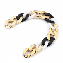 Łańcuszek Akrylowy 30x20x6mm Kolor: Złoty Długość łańcuszka 1m (13WB28395)