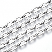 Ланцюг Латунний, Прямокутний, Непаяний, Колір: Платина, Розмір: 6.5х4.6х1мм та 5.8х2.5х1.2мм, (13WB28418)