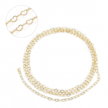 Łańcuch Mosiądz, do Rękodzieła i Biżuterii, 18K Pozłacany, 4x5x0.3mm, 1m/szpula(13WB28431)