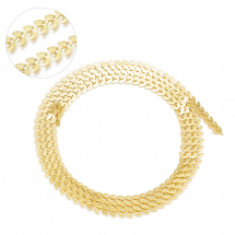 Łańcuch Ręcznie Robiony Mosiądz, do Rękodzieła i Biżuterii, 18K Pozłacany, 7x6x0.5mm, 1m/szpula (13WB28436)