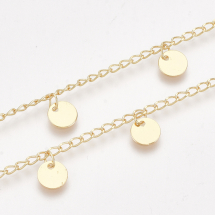 Łańcuch Ręcznie Robiony Mosiądz 18K Pozłacany 3.2x2x0.4mm Długość łańcuszka 1m (13WB28445)