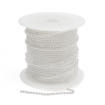 Ланцюг Плетіння Перлина, Латунь, Паяний, Колір: Срібло, Ланка: Діаметр 1.5мм, (13WB28457)