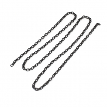 Łańcuch Aluminiowy, Splot Kotwiczny, Niespawany, Galwanizacja, Czarny, 8x5.5x2mm, Długość łańcuszka 1m (13WB28463)