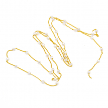 Łańcuszek z Koralikami Mosiądz i Perła ABC 2x1.2x0.4mm Kolor: Złoty Długość łańcuszka 1m (13WB28482)