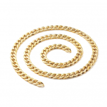 Łańcuch Plastik CCB, Ogniwo Owalne, Splot Kotwiczny, Kolor: Złoty, Ogniwo: 18.5x13x4mm, Długość 1m (13WB28523)