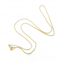 Намисто Ланцюг, Латунь, Плетіння Перлина, Застібка Карабін-Лобстер, Колір: Золото, Розмір: Довжина 43см, Ширина: 1.2мм, (13WB28569)