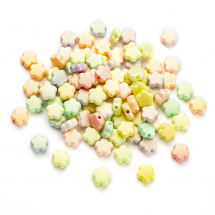 Koraliki Akrylowe Lakierowane, Matowe Płaskie, Gwiazda, Mix, 9x9.5x4mm, Otwor 1.8mm, okolo 100szt/25g (13WB28612)