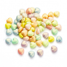 Намистини Акрилові Серце Матові, Мікс, 10.5х11х5.5мм, Отвір 2мм, близько 60шт/25г, (13WB28614)