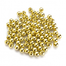 Koraliki Plastik ABS, Eko Galwanizacja, Złota Powłoka, 7.5~8mm, otwor 1.8-2mm, około 90szt/25g (13WB28620)