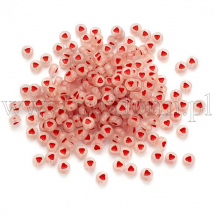 Koraliki Akrylowe, Świecące w Ciemności, Serce, Płaskie Okrągłe, Czerwony, 7x3.5mm, 185szt/25g (13WB28630)