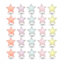 Намистини Акрил Зірка, Матові, Прозорі, Намистина в Намистині, Колір: Мікс, Розмір: 15.5х16х9.5мм, Отвір 3мм, близько 28шт/25г, (13WB28634)