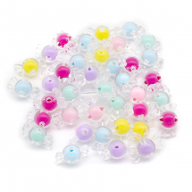 Koraliki ​​Akryl, Cukierka, Przezroczysty, Koralik w Koraliku, Mix, 11.5x21x12mm, otwor 3mm, okolo 33szt/50g (13WB28635)