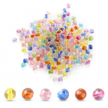 Koraliki Akrylowe Przezroczyste, Fasetowane, Kulki, Mix, 6x5.5mm, 200szt/25g (13WB28637)