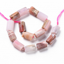 Koraliki Naturalny Różowy Opal, Kolumna, Fasetowany, 8-11x6-8x5-7mm, około 15szt/17cm/sznur (13WB28647)
