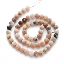 Koraliki Naturalny Różowy Opal Okrągły Mroźny Styl 6mm otwór 1mm, około 60szt/38cm/nic (13WB28650)