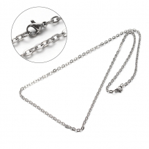 Naszyjnik Łańcuch, Stal Nierdzewna, Splot Kotwiczny, Zapięcie Karabinek Lobster, Długość 60cm, 1szt (13WB28607)