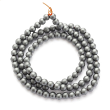 Koraliki Syntetyczne Hematyt Klasy AA Matowe Kula Czarny, 4mm, otwor 0.8mm, 100szt/40cm/sznur (13WB28671)